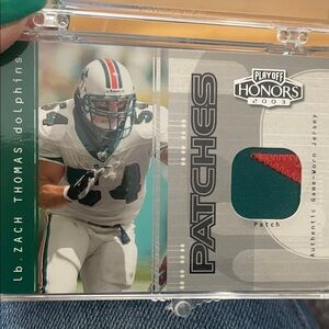 Playoff Honors 2003 Zach Thomas Game-Worn Patch Football Card